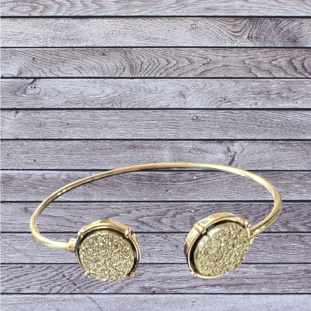 Silver Sparkle druzy Cuff Bracelet New